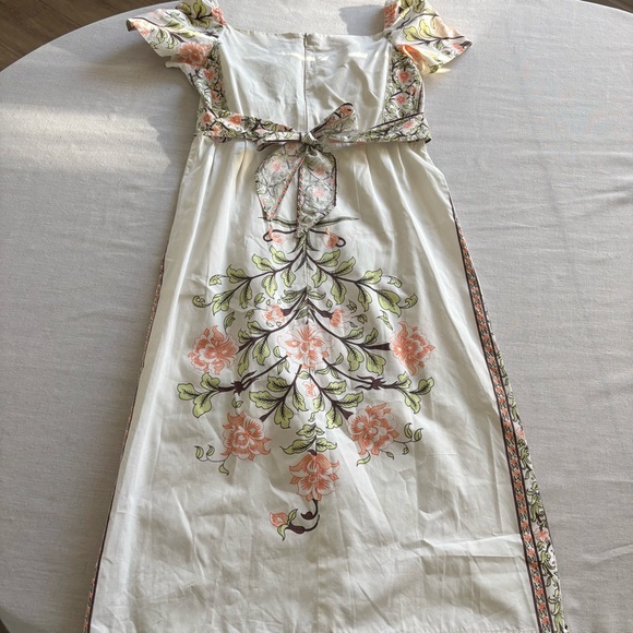 Paul & Joe Art Deco Floral Trim Cream Midi Dress S | Vintage Romantic - Picture 4 of 9